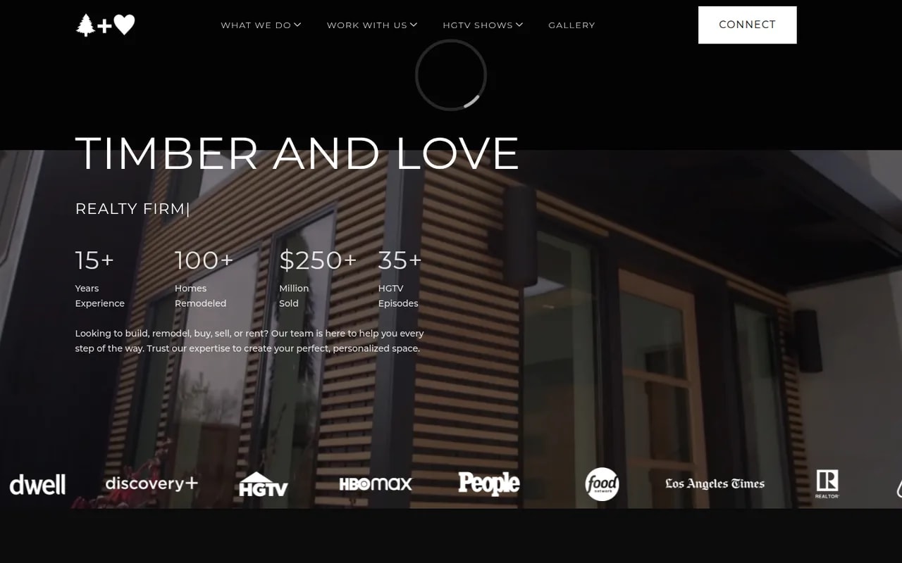 Timber and Love website homepage