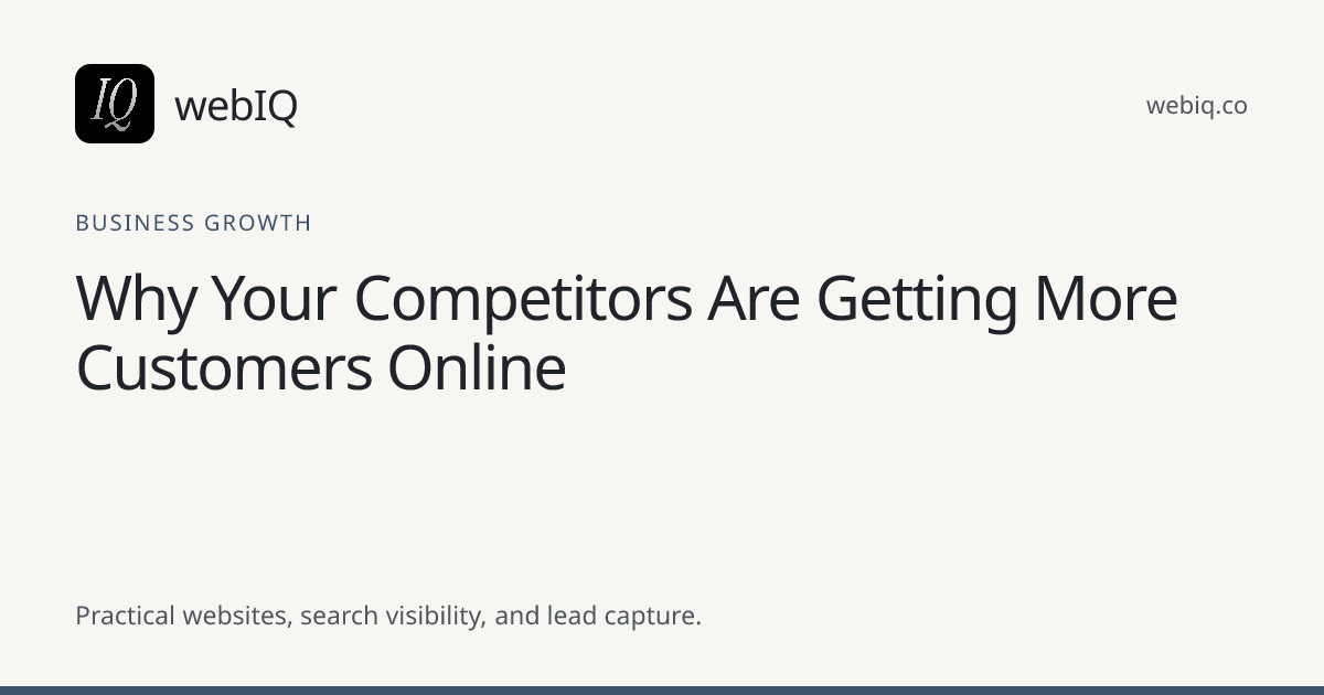 webIQ cover: Why Your Competitors Are Getting More Customers Online