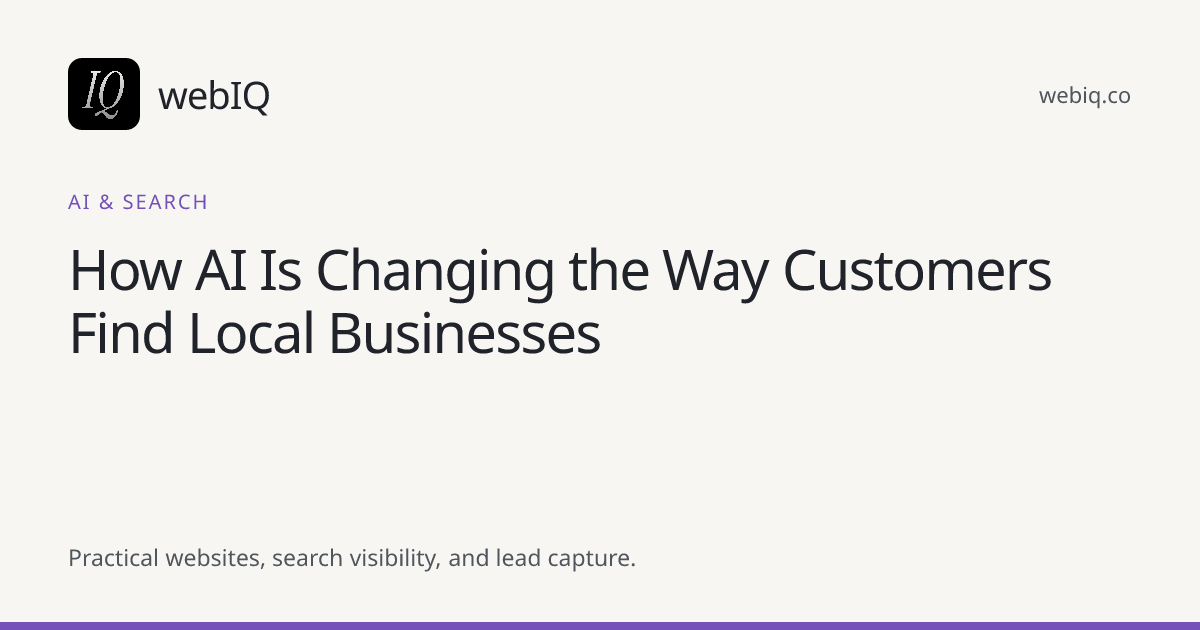 webIQ cover: How AI Is Changing the Way Customers Find Local Businesses