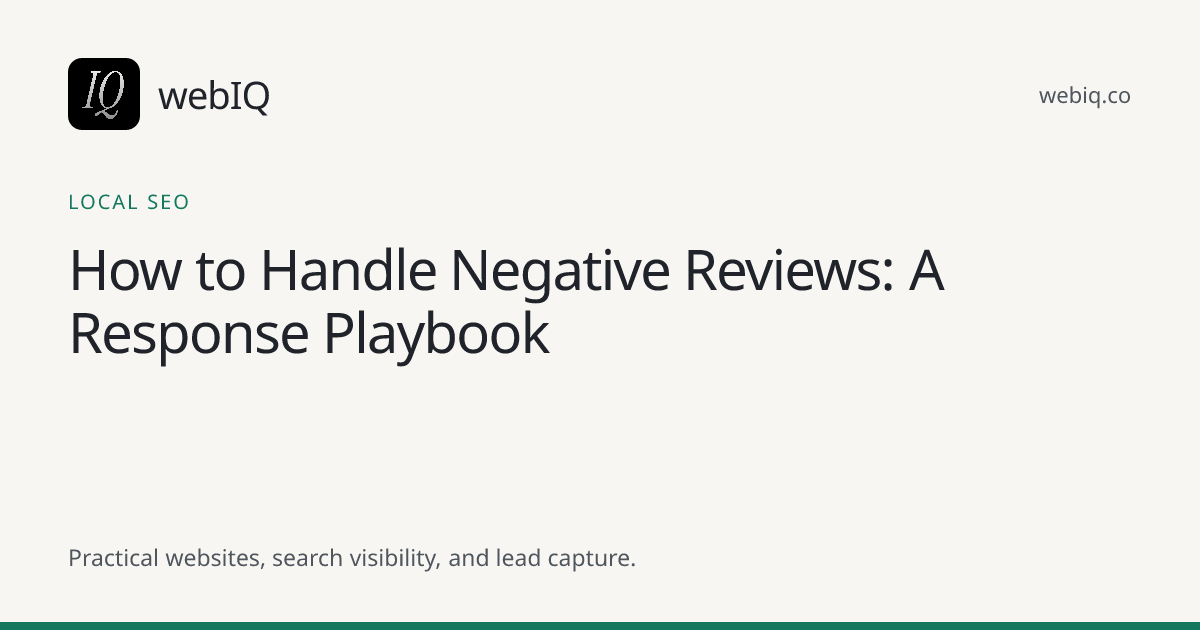 webIQ cover: How to Handle Negative Reviews: A Response Playbook