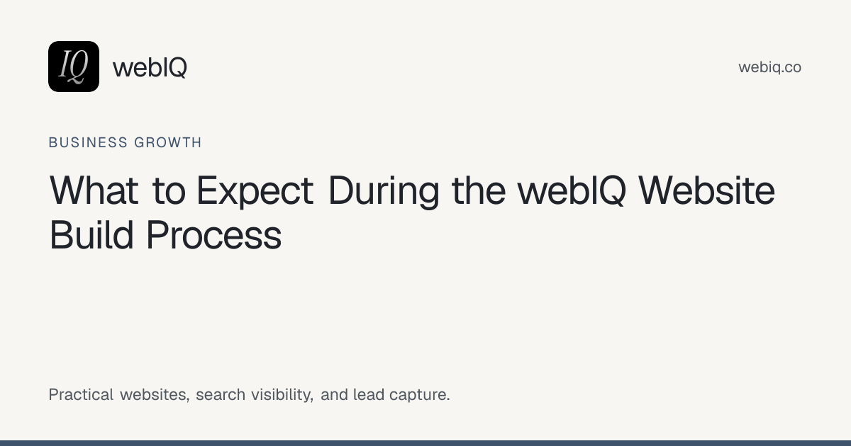 webIQ cover: What to Expect During the webIQ Website Build Process